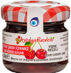 Antalya Reçelcisi Şeker İlavesiz Vişne Reçeli 34 G 48 Ad - Antalya Reçelcisi
